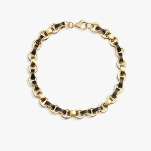Awe inspired chunky enamel bracelet Gold and Black Chain Bracelet